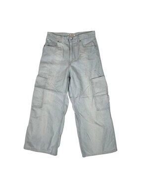 Levis Jeans Womens 30 Light Wash High Waisted Wide Leg Crop Cargo Denim Utility